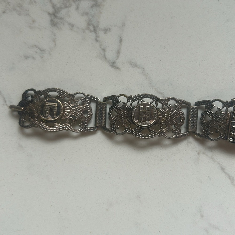 Antique Vintage Paris monument bracelet made in France filigree art nouveau - Picture 2 of 5